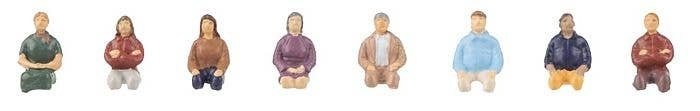 Sitting People without Legs Set 1 -- pkg(8), HO, Faller Gmbh 151685