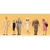 Pedestrians -- Walking Passers-By pkg(6), HO, Preiser Kg 10116