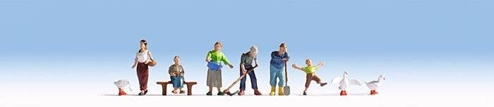 Farm/Agricultural Workers w/Speaker & Figures -- Farm/Agricultural Sounds & 6 Workers & 3 Geese, HO, Noch Gmbh & Co 12850