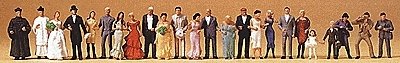 Wedding Participants -- Wedding Guests pkg(24), HO, Preiser Kg 14415