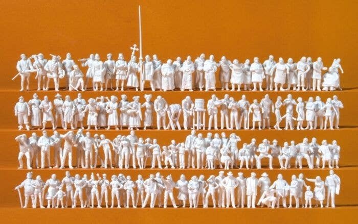 Medieval Festival Unpainted Figure Set -- pkg(125), HO, Preiser Kg 16359