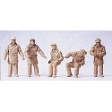Emergency - Modern German Firefighters - Unpainted Figure Set -- Engineers/Pump Operators at the Engi, HO, Preiser Kg 10487
