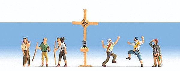 Mountain Hikers w/Crucifix -- pkg(6), N, Noch Gmbh & Co 36874