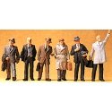 Passengers -- Businessmen w/Coats pkg(6), HO, Preiser Kg 10381