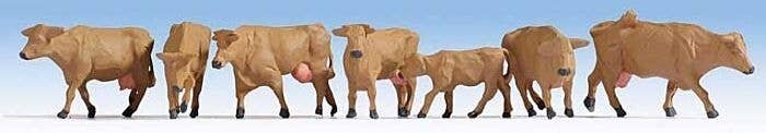 Cows -- Brown pkg(7), HO, Noch Gmbh & Co 15727