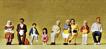 Passengers -- Sitting On Bus 2, HO, Preiser Kg 10385