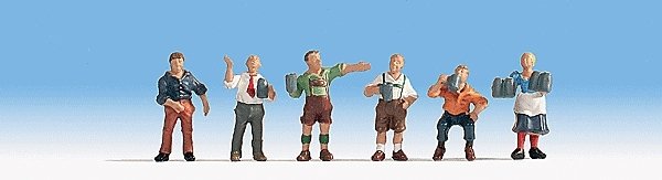 Beer Garden Figures -- pkg(6), HO, Noch Gmbh & Co 15558