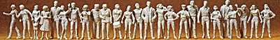 Unpainted Figures 1/72 -- People Standing and Walking pkg(25), 1/72, Preiser Kg 72512