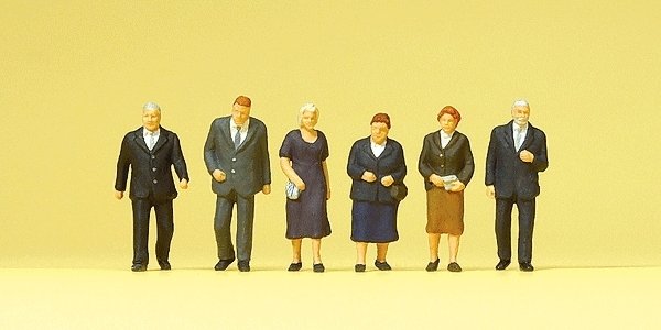 Pedestrians -- Church-Goers I pkg(6), HO, Preiser Kg 10559