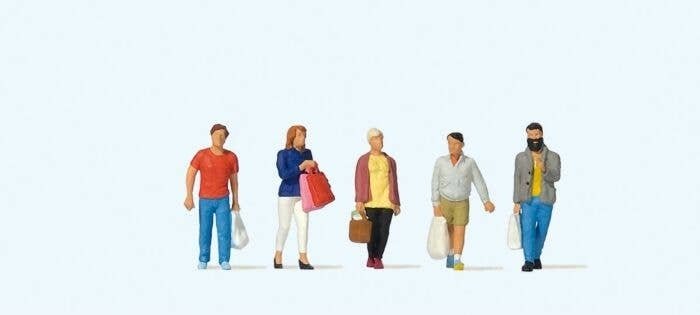 Shoppers -- pkg(5), HO, Preiser Kg 10673