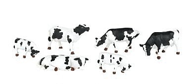 Cows -- Black & White pkg(6), O, Bachmann Industries 33153