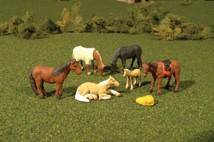 Animals -- Horses pkg(6), O, Bachmann Industries 33169