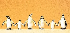 Animals -- Penguins pkg(6), HO, Preiser Kg 20398