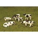 SceneScapes(TM) Figures -- Cows (black, white) pkg(6), HO, Bachmann Industries 33103