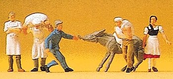 People Working -- At The Mill, HO, Preiser Kg 14129