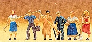 Working People -- Farm Workers pkg(6), HO, Preiser Kg 14040