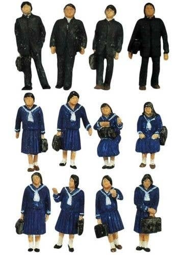 Japanese Students in Winter Uniforms -- pkg(12), N, TomyTec Co LTD 266068