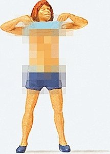 Pedestrian -- Lady Undressing, HO, Preiser Kg 28124
