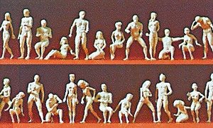 Unpainted Figure Set -- Adam & Eve Combination Kit pkg(26), HO, Preiser Kg 16400