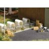 Veal Hut - Crate - Action Set -- Calf, Hut with Fence, Stable Tools, Hay Bales, HO, Busch Gmbh & Co Kg 7931