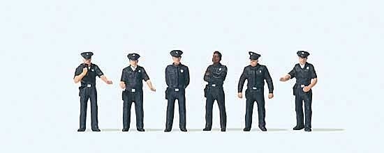 Working People -- United States City Police pkg(6), HO, Preiser Kg 10799