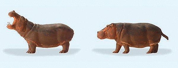 Animals -- Hippopotamuses pkg(2), HO, Preiser Kg 20373