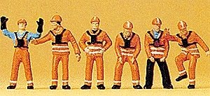 Railroad Personnel -- Railway Workers - German Federal Railway pkg(6), HO, Preiser Kg 10245