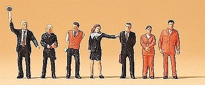 Pedestrians -- SBB Personnel pkg(7), N, Preiser Kg 79153