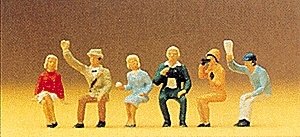 Sports & Recreation -- Seated Spectators pkg(6), HO, Preiser Kg 10025