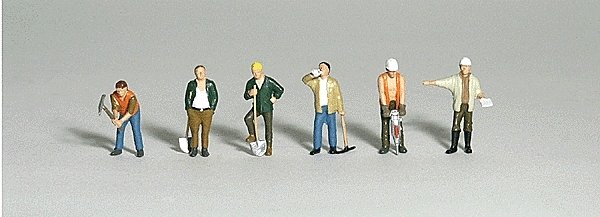 Road Crew - Scenic Accents(R) -- pkg(6), HO, Woodland Scenics 1850