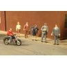 SceneScapes(TM) Figures -- City People with Motorcycle pkg(7), HO, Bachmann Industries 33101