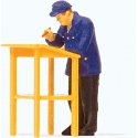 Individual Figure -- Railroad Worker at Desk, HO, Preiser Kg 28152