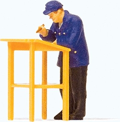 Individual Figure -- Railroad Worker at Desk, HO, Preiser Kg 28152