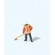 German Fireman Sweeping, HO, Preiser Kg 28198