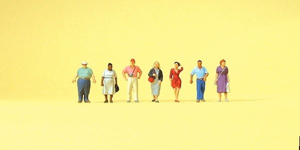 Pedestrians -- Passers-By pkg(7), N, Preiser Kg 79218