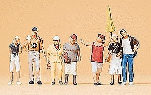 Pedestrians -- Guide w/Tourists, N, Preiser Kg 79163