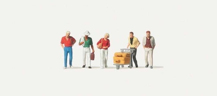 Passengers with Luggage Cart -- pkg(5), TT, Merten 282550