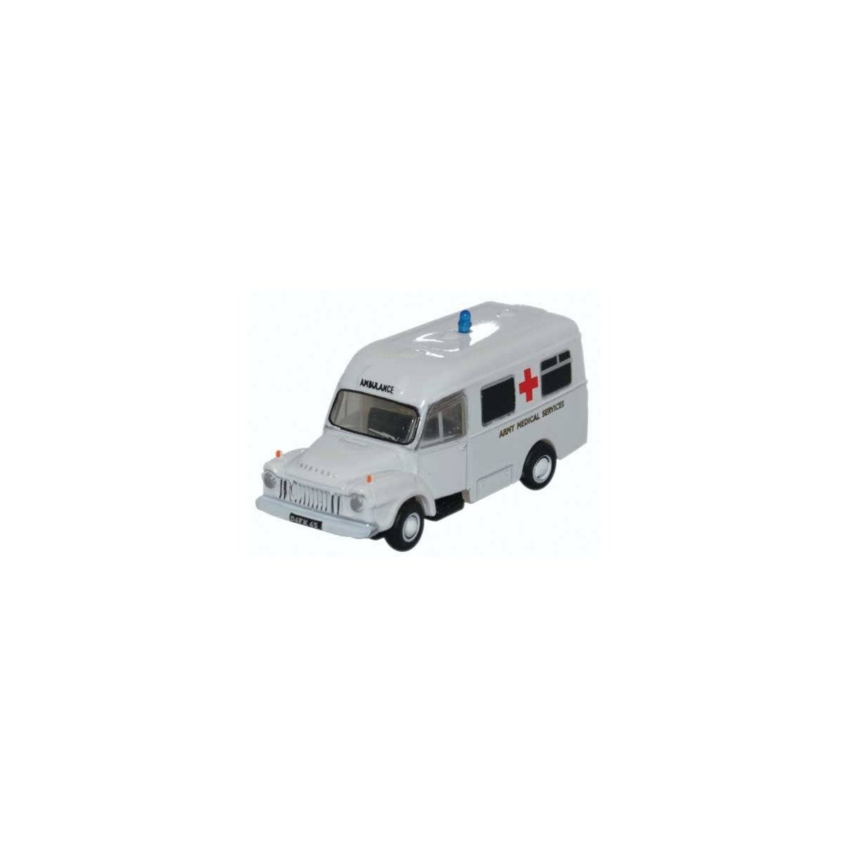 Bedford J1 Lomas Ambulance - Assembled -- Army Medical Services (white, red cross), N, Oxford Diecast NBED006