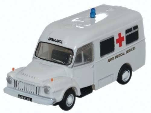 Bedford J1 Lomas Ambulance - Assembled -- Army Medical Services (white, red cross), N, Oxford Diecast NBED006