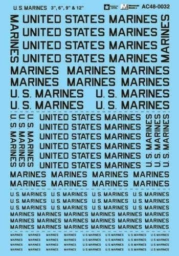 U.S. Marines 3,6,9,12 in, 1/48, Microscale Industries Inc AC480032