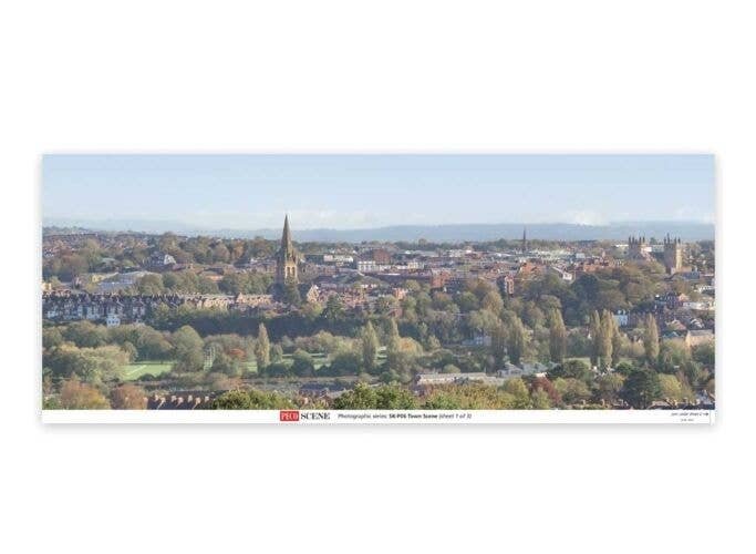 Backscene Photographic Background 95 x 13′ 240 x 33.3cm -- Town Scene, All Scales, Peco SKP06