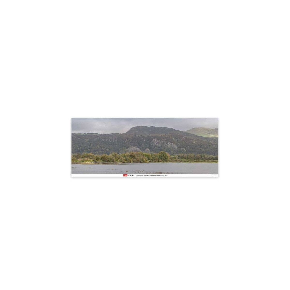 Backscene Photographic Background 95 x 13′ 240 x 33.3cm -- Mountain Scene, All Scales, Peco SKP07