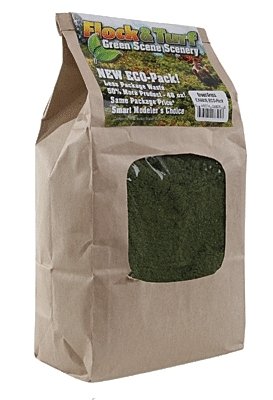 Flock & Turf Ground Cover ECO Pack Bag -- Green Grass Blend 48oz 1.4l, All Scales, Scenic Express 880E