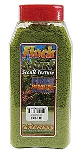 Flock & Turf Shaker Canister -- Fine Light Green 32oz .94l, All Scales, Scenic Express 801B