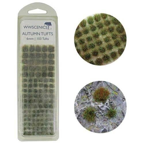 Grass Tufts 1/4′ 6mm -- Autumn/Fall pkg(103), All Scales, Peco W3TAU6