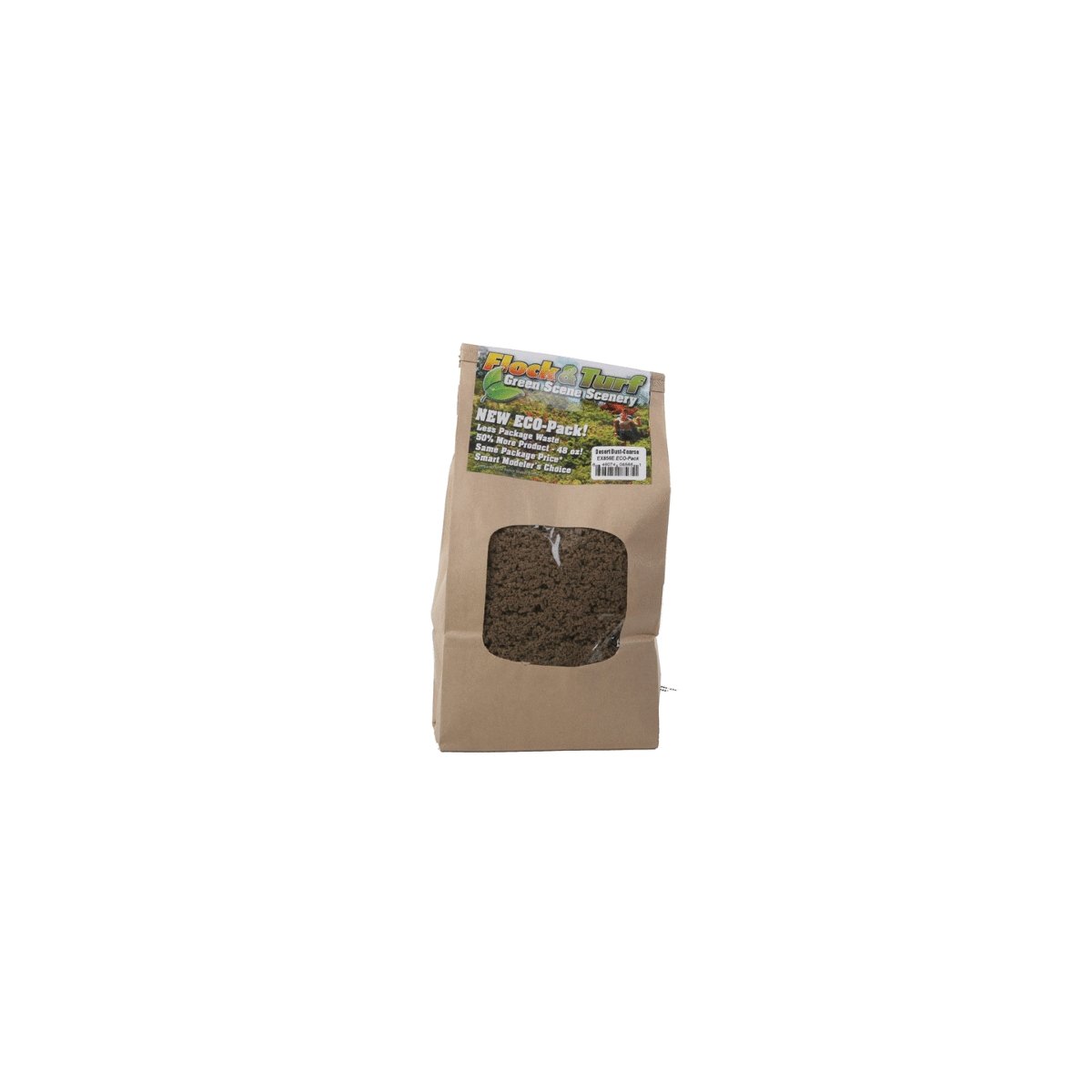 Flock & Turf Ground Cover ECO Pack Bag - 48oz 1.4L -- Coarse - Desert Dust, All Scales, Scenic Express 856E