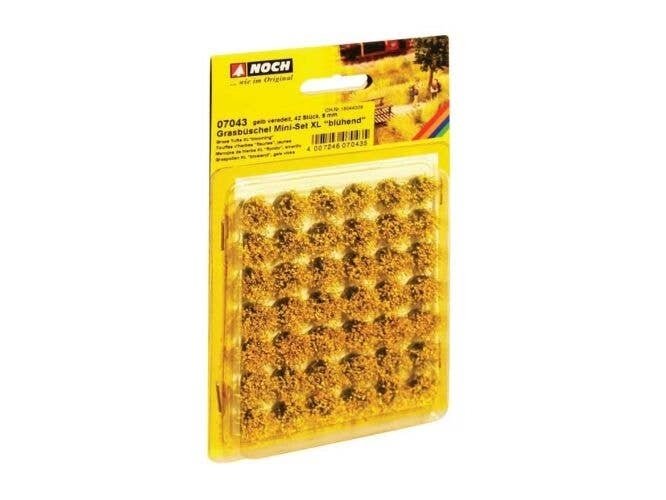 Grass Tufts XL -- Blooming Yellow Flowers 3/8′ 9mm Fiber Tufts pkg(42), All Scales, Noch Gmbh & Co 7043