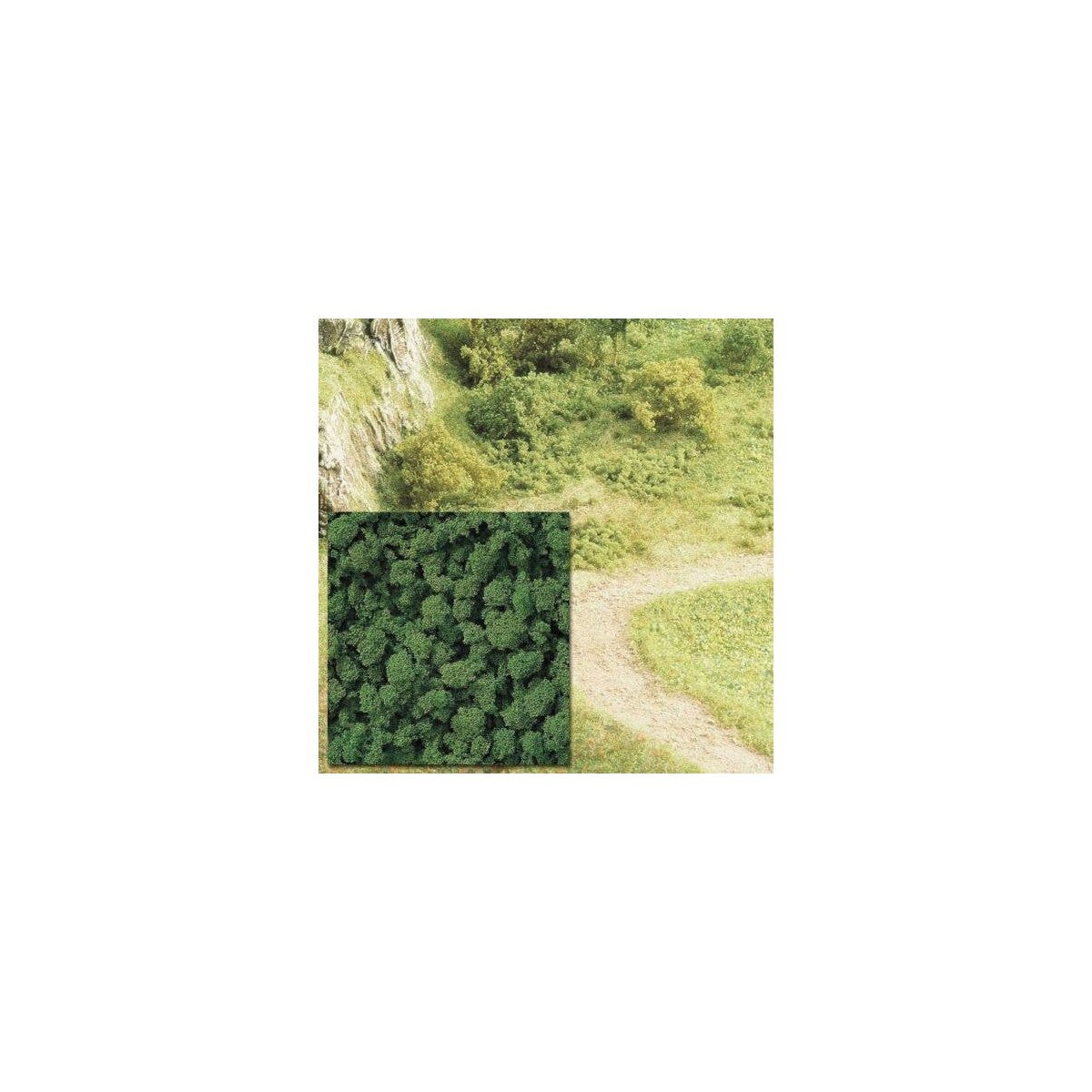 Foam Flock Ground Cover -- Medium Green 16-15/16oz 500ml, All Scales, Busch Gmbh & Co Kg 7362