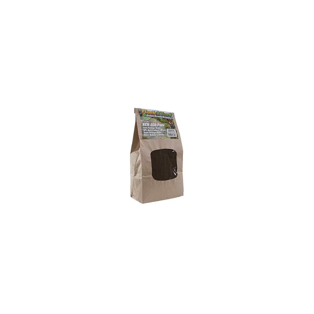 Flock & Turf Ground Cover ECO Pack Bag - 48oz 1.4L -- Fine - Light Brown, All Scales, Scenic Express 830E