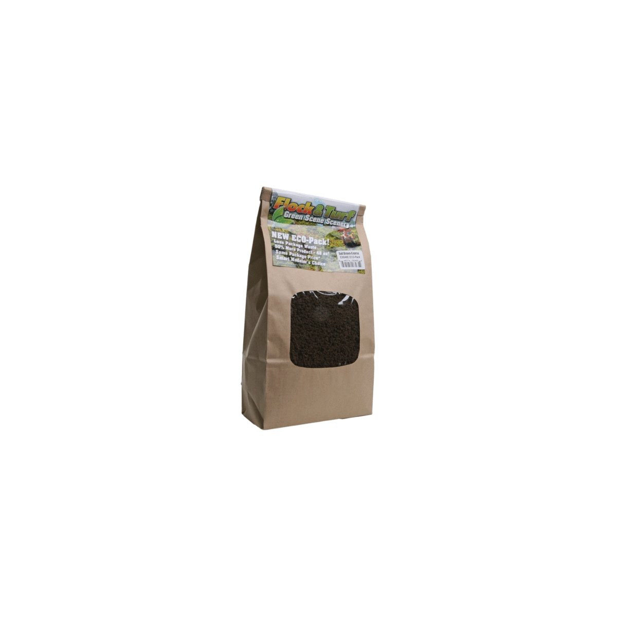 Flock & Turf Ground Cover ECO Pack Bag - 48oz 1.4L -- Coarse - Soil Brown, All Scales, Scenic Express 846E